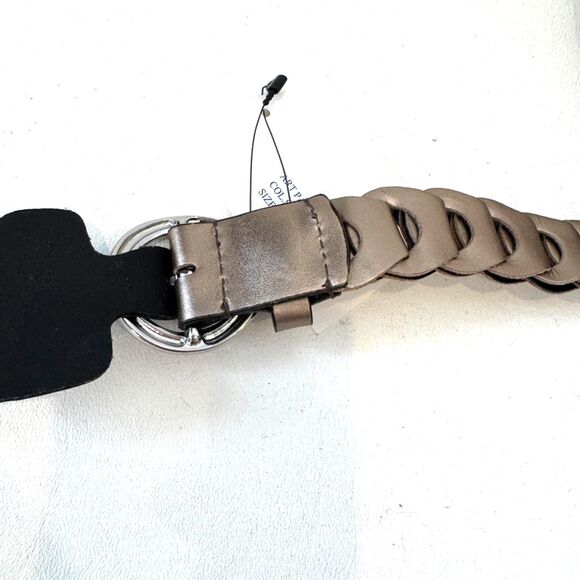 Punt Fibbia Leather Braided Belt Leather Sand Patch Belt Silver Buckle One Size main image 4